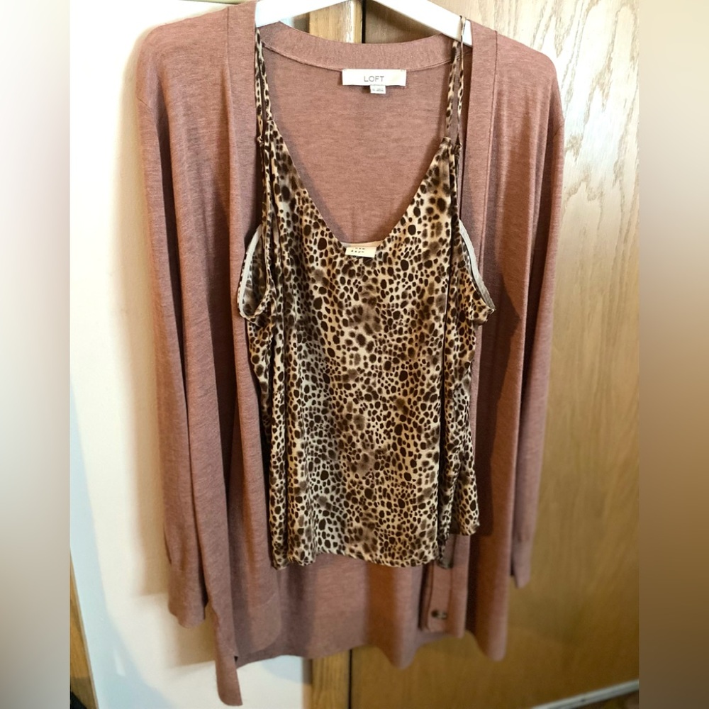 Ann Taylor Loft long maybe/ nude color. Tank is from A New Day both are XL